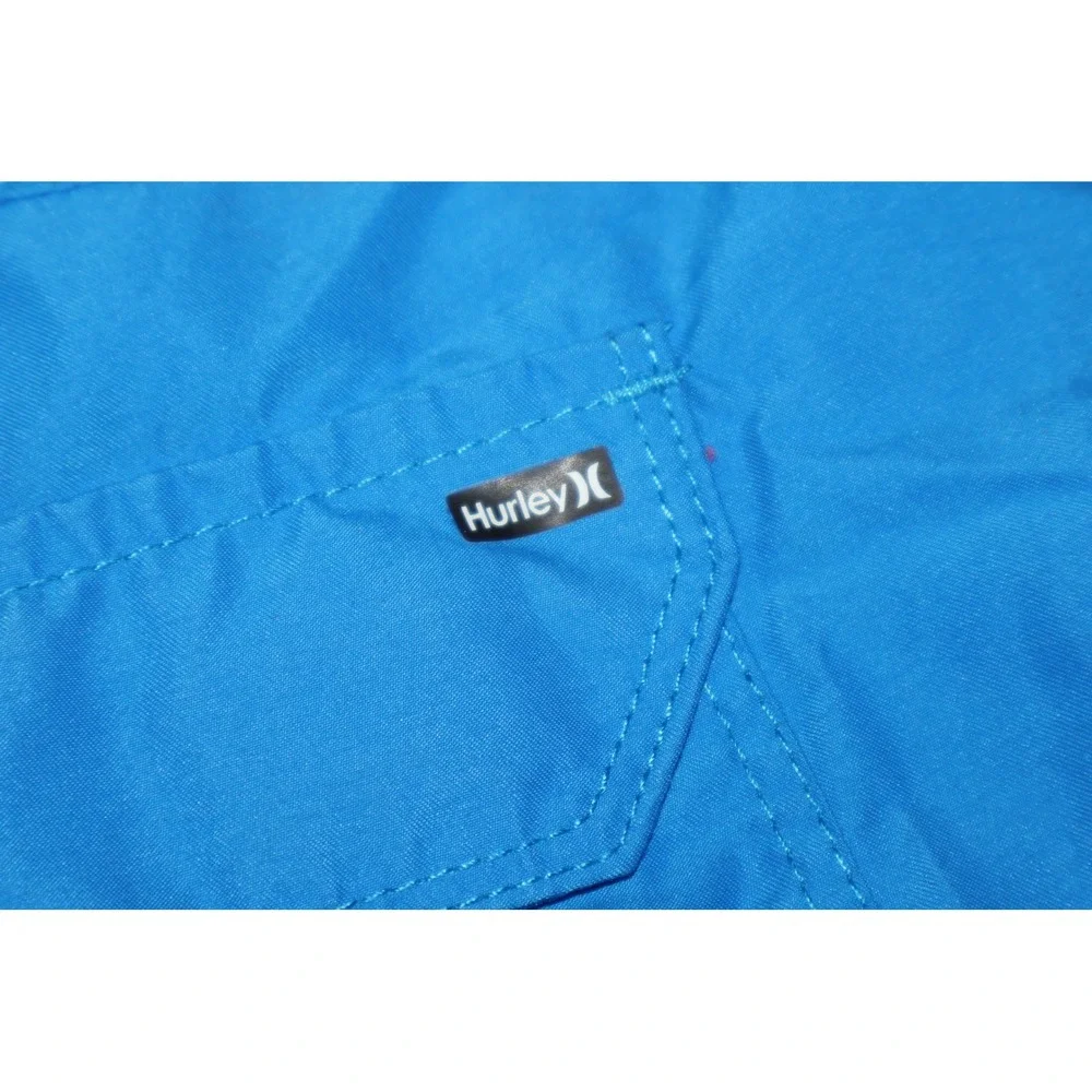 Hurley Board Shorts Men 32 Blue Solid Drawstring Swimming Surfing